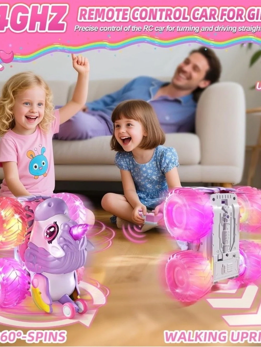 NEW - Unicorn Monster Truck, 2.4GHz Remote Control Monster Truck Unicorn Toy